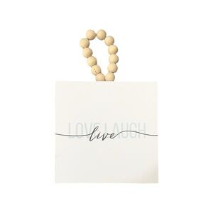 The Spring Shop “Love Laugh Live” Wood Beaded Hanging Sign | 5x5